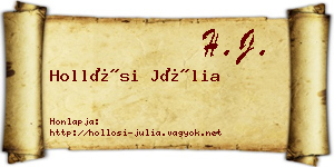 Hollósi Júlia névjegykártya